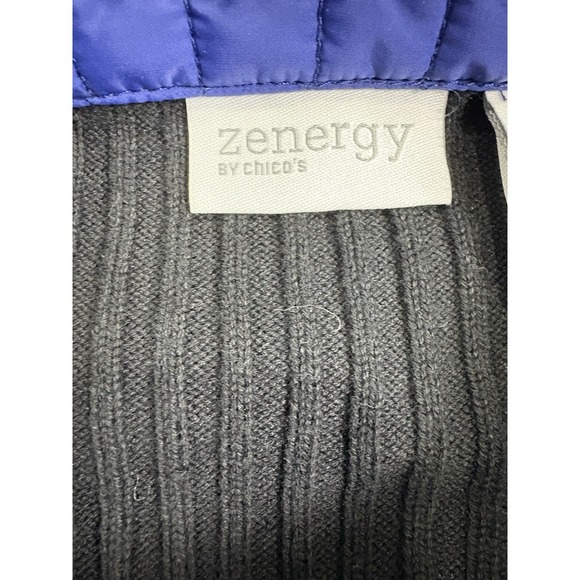 Zenergy by Chico's Quilted Zip Jacket Women's Size 3 Large Blue Black - Picture 4 of 11